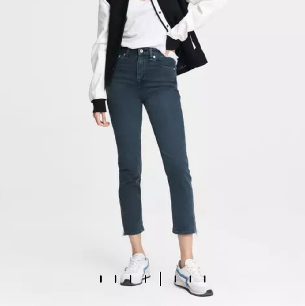 Nina High-Rise Cigarette - MinnaSlim Fit Ankle Dark Grey Jean
